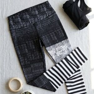 Onzie Black & White Mixed Pattern Leggings